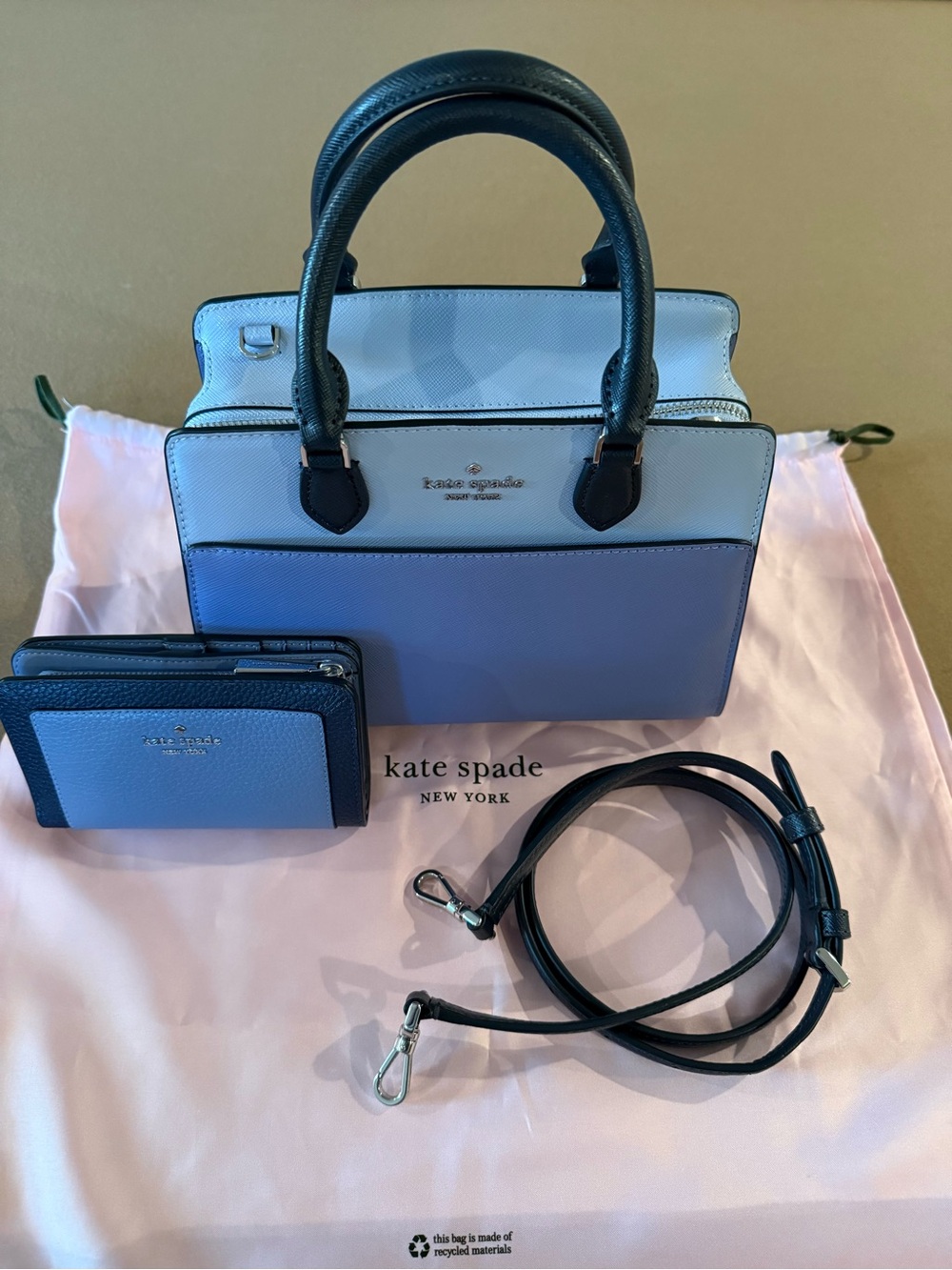 kate spade Two-Tone Blue & Light Blue Satchel with Wallet